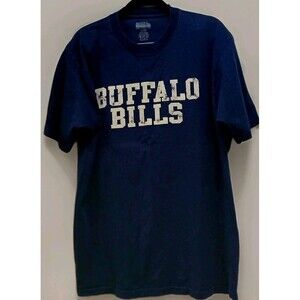 Buffalo Bills T-Shirt Reebok Men M Blue Distressed NFL Graphic Tee Playoff Shirt